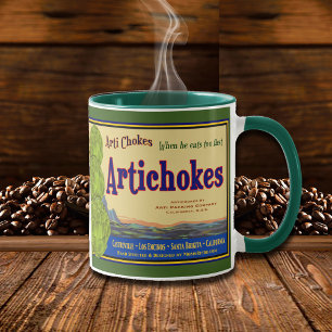 Artischocke Lustige Vintage-Kiste Kunst Kaffeetass Tasse