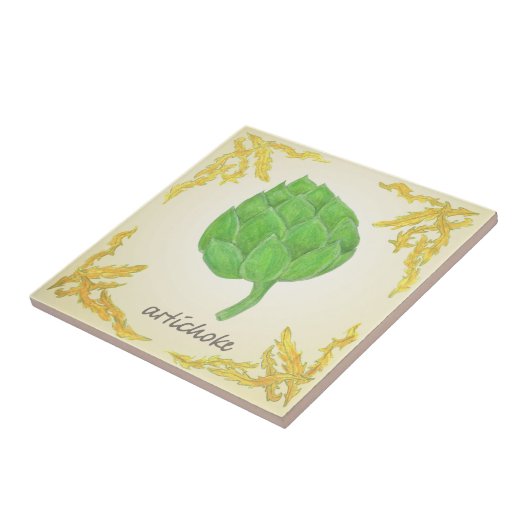 Artischocke mit klassischem Blätter Fliese (Seite)