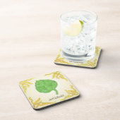 Artischocke mit klassischem Blätter Getränkeuntersetzer (Rechte Seite)