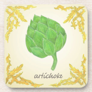 Artischocke mit klassischem Blätter Getränkeuntersetzer