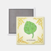 Artischocke mit klassischem Blätter Magnet (Vorderseite/Rückseite)