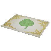 Artischocke mit klassischem Blätter Schneidebrett (Ecke)