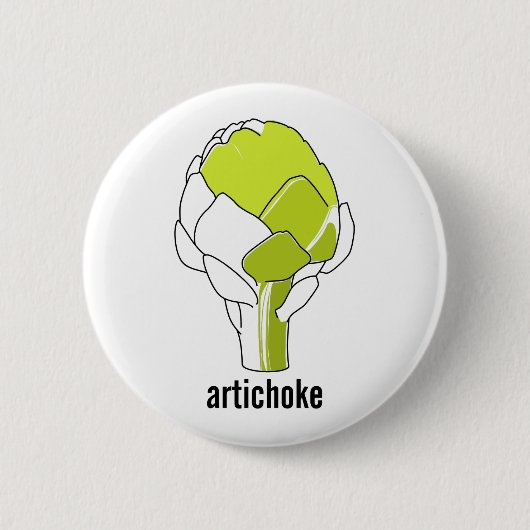 Artischocken-Gekritzel-Kunst-Knopf Button (Vorderseite)