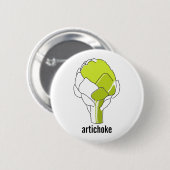 Artischocken-Gekritzel-Kunst-Knopf Button (Vorne & Hinten)