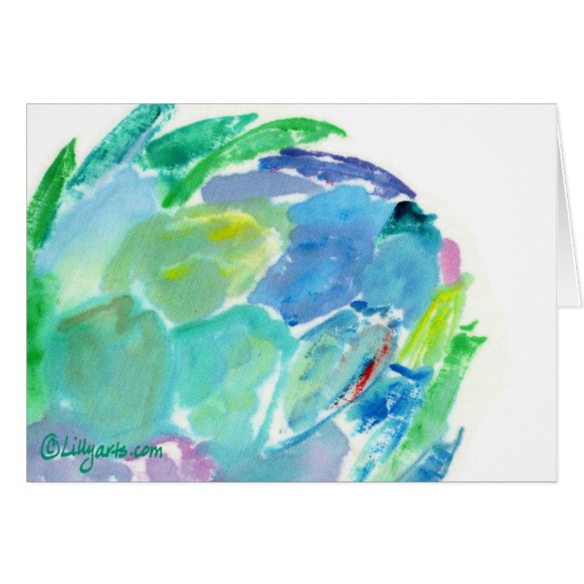 Artischocken-Lied-Acrylmalerei-Karte (Vorderseite (Horizontal))