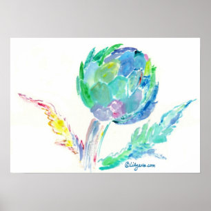 Artischocken-Lied-Kunst-Druck und Plakat