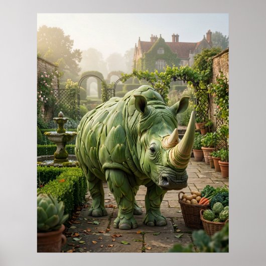 Artischocken-Nashorn Poster (Vorne)
