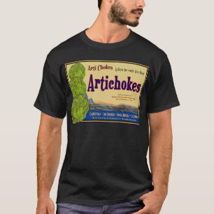 Artischocken-Vintage-Label-Kunst-T-Shirt T-Shirt