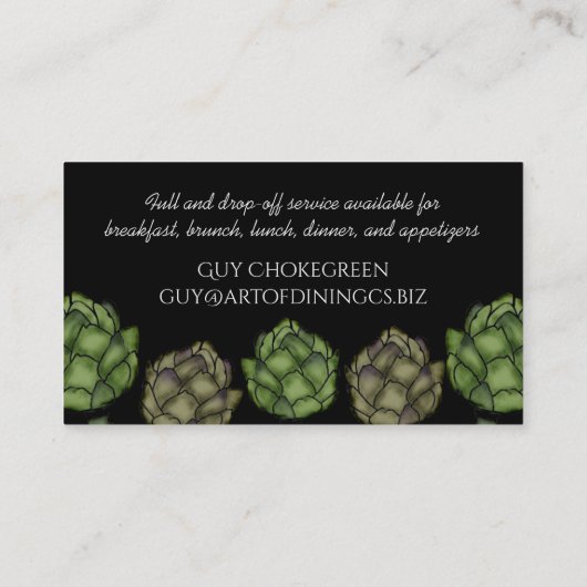 Artischocken Visitenkarte (Rückseite)