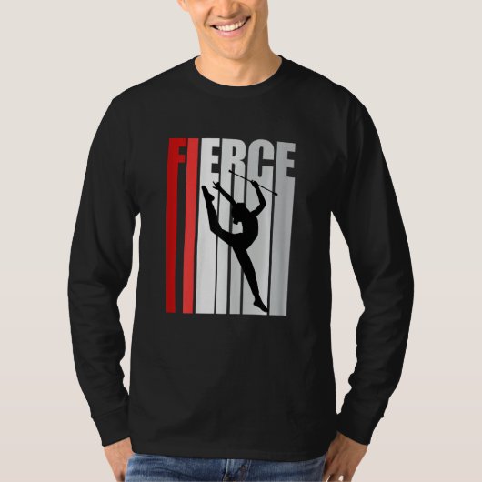 Artisitic Rhythmic Gymnastics Womens Red Theme T-Shirt (Vorderseite)