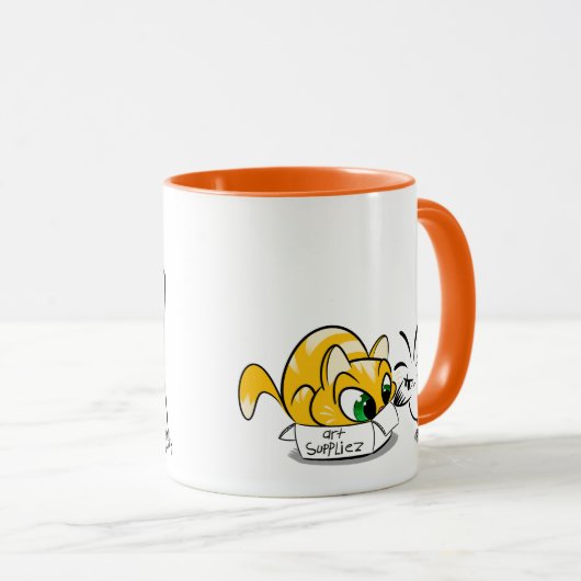 ARTIST AND CAT Tasse von Jeff Willis Art (VorderseiteRechts)