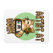 Artist at work cute cat design magnet (Horizontal)
