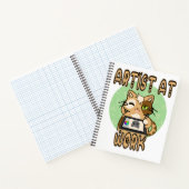 Artist at work cute cat design notizblock (Innenseite)