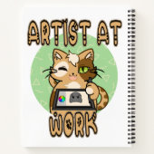 Artist at work cute cat design notizblock (Rückseite)