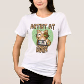 Artist at work cute cat design Tri-Blend shirt (Vorderseite)