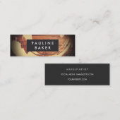 Artist Brush Stroke Rustikales Holz Mini Visitenkarte (Vorne/Hinten)