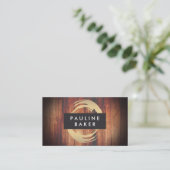 Artist Brush Stroke Rustikales Holz Visitenkarte (Stehend Vorderseite)