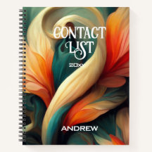 ARTIST CONTACT LIST - Abstrakte Wirbel Notebook