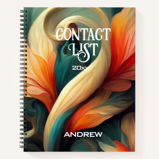 ARTIST CONTACT LIST - Abstrakte Wirbel Notebook Notizblock (Vorderseite)