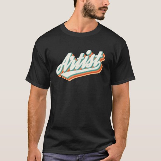 Artist Cute Vintage Graphic T-Shirt (Vorderseite)