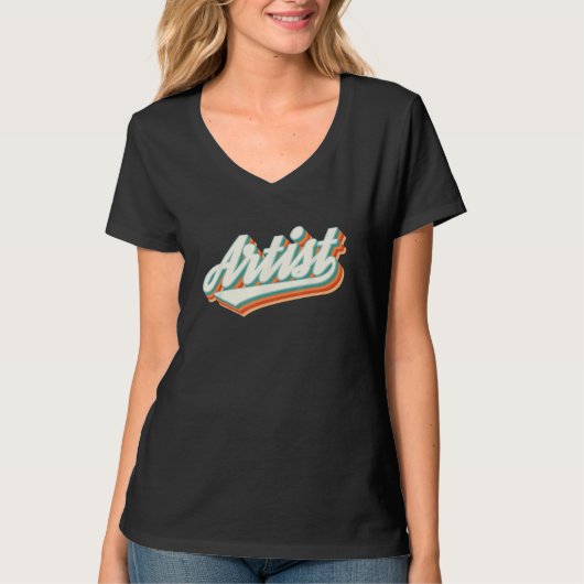 Artist Cute Vintage Graphic T-Shirt (Vorderseite)