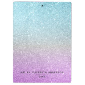 Artist Elegant Lila Glitzer Klemmbrett (Rückseite)