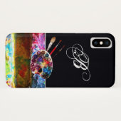 ARTIST FARBE PALETTE MONOGRAMM Black Case-Mate iPhone Hülle (Rückseite (Horizontal))