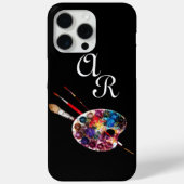 ARTIST FARBE PALETTE MONOGRAMM Black Case-Mate iPhone Hülle (Rückseite)
