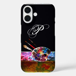 ARTIST FARBE PALETTE MONOGRAMM Black iPhone 16 Hülle