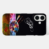 ARTIST FARBE PALETTE MONOGRAMM Black Case-Mate iPhone Hülle (Rückseite (Horizontal))