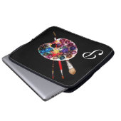 ARTIST FARBE PALETTE MONOGRAMM Black Laptopschutzhülle (Vorne Knopf)