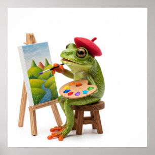 Artist Frog Graphic Poster