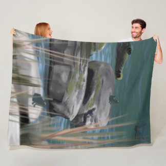Artist Gezeichnet River Scene Fleece Blanket
