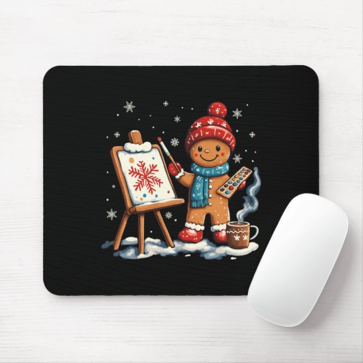 Artist Gingerbread Painter Art Teacher Student Chr Mousepad (Mit Mouse)
