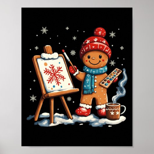 Artist Gingerbread Painter Art Teacher Student Chr Poster (Vorne)