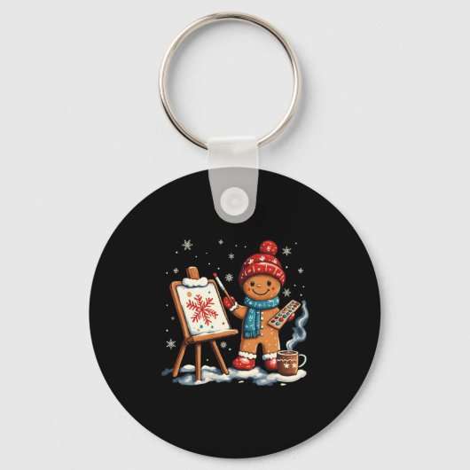 Artist Gingerbread Painter Art Teacher Student Chr Schlüsselanhänger (Vorderseite)