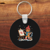 Artist Gingerbread Painter Art Teacher Student Chr Schlüsselanhänger (Vorderseite)