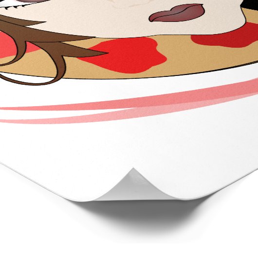 Artist Girl in Rot Poster (Ecke)