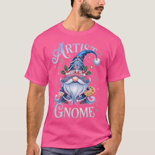 Artist Gnome Christmas Festive Creative Magic T-Shirt (Vorderseite)