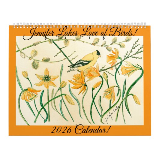 Artist Jennifer Lake's Bird Calendar 2026 Kalender (Titelbild)