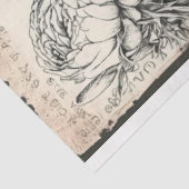 Artist Large Vintag Peony Butterfly Schwarz-weiß Seidenpapier (Ausschnitt)