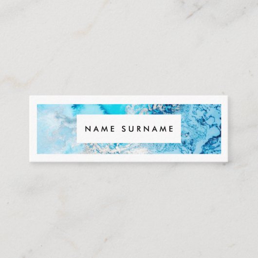 Artist Marbella Aqua Wasserfarbene Mini-Visitenkar Mini Visitenkarte (Vorderseite)