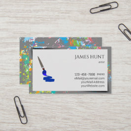 Artist Modern Splash Design Business Card Visitenkarte
