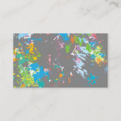 Artist Modern Splash Design Business Card Visitenkarte (Rückseite)