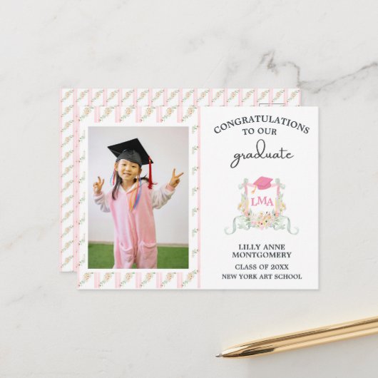 Artist Monogram Abschluss Yard Sign Postkarte (Vorderseite/Rückseite Beispiel)