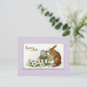 Artist Oster Bunny Lavender Postkarte (Stehend Vorderseite)