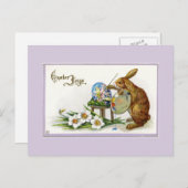Artist Oster Bunny Lavender Postkarte (Vorne/Hinten)
