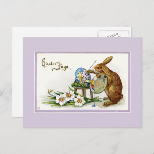 Artist Oster Bunny Lavender Postkarte (Vorne/Hinten)