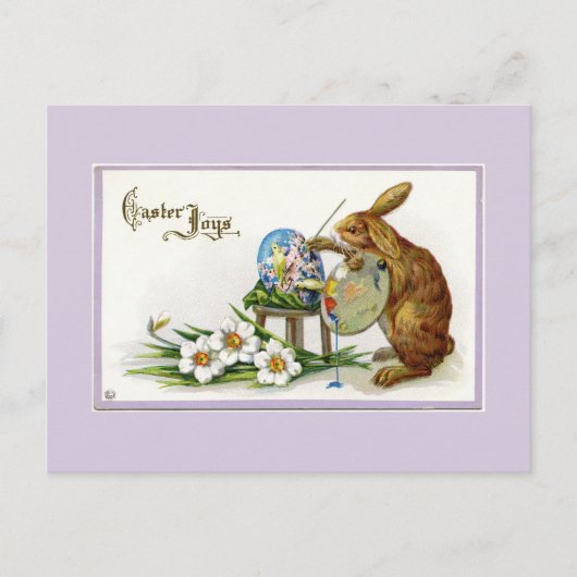 Artist Oster Bunny Lavender Postkarte (Vorderseite)