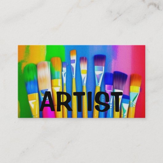 Artist Paint Brush Business Card Visitenkarte (Vorderseite)